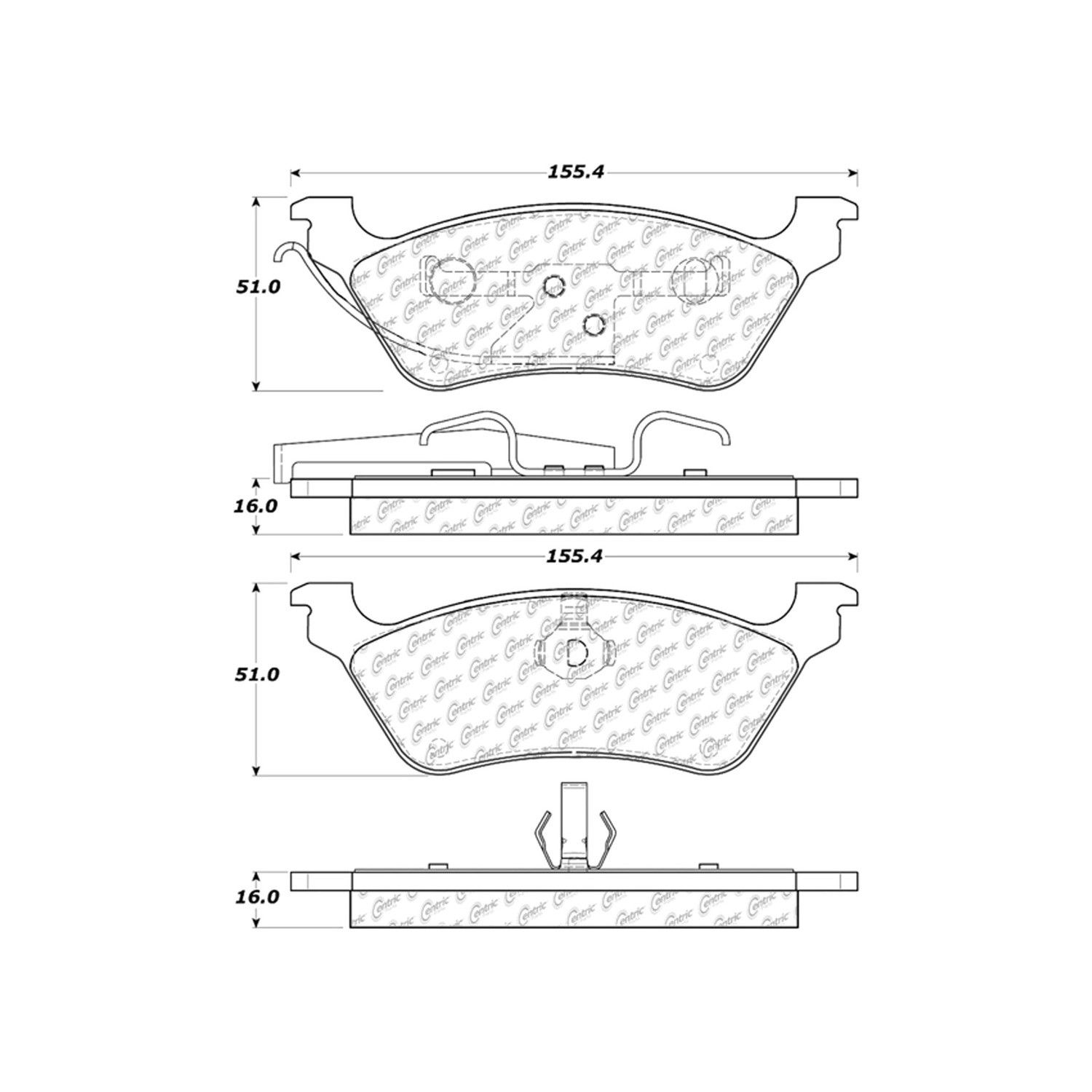 2007, 2006, 2005, 2004, 2003, 2002, 2001 Dodge Caravan & Country Disc Brake Pad Set