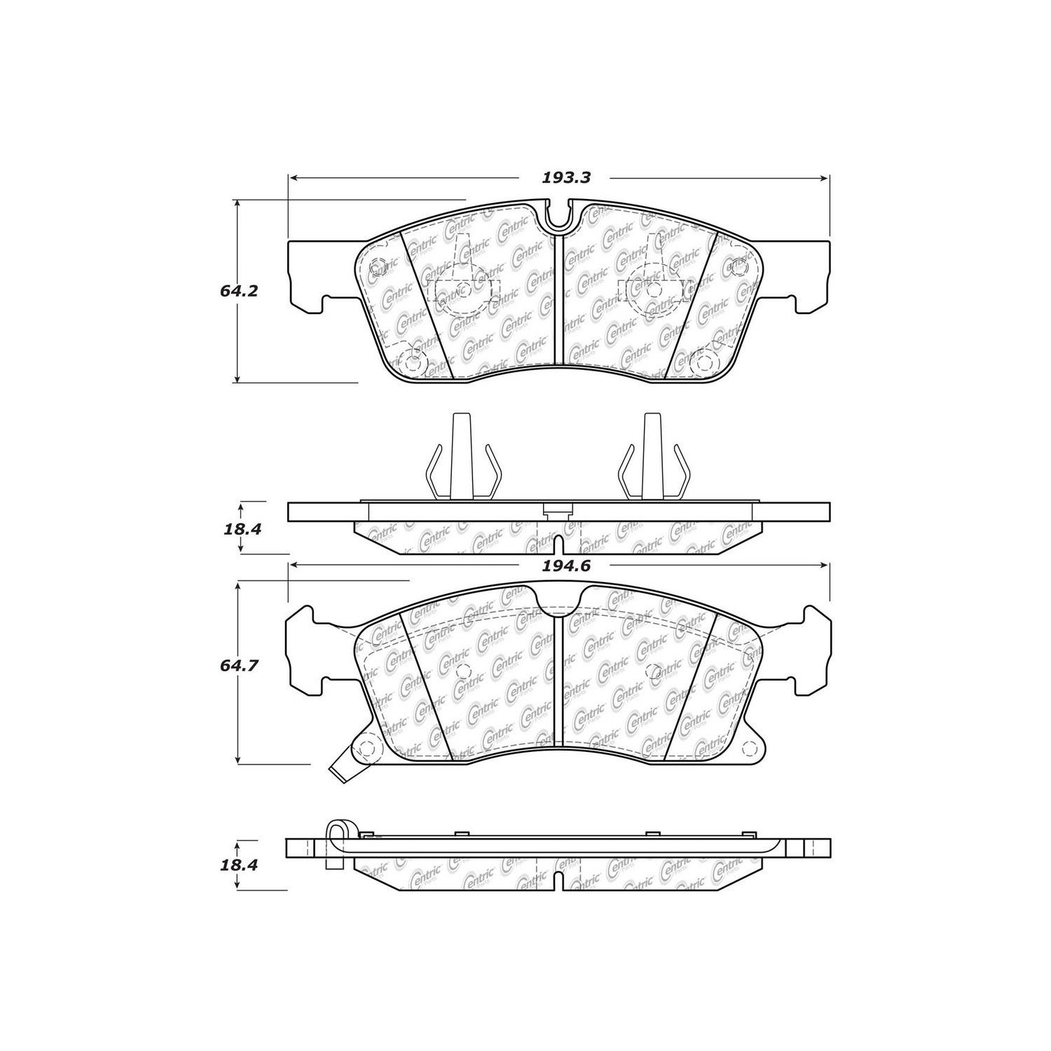 2023, 2022, 2021, 2020, 2019, 2018, 2017, 2016, 2015, 2014, 2013, 2012, 2011 Dodge Durango Disc Brake Pad Set