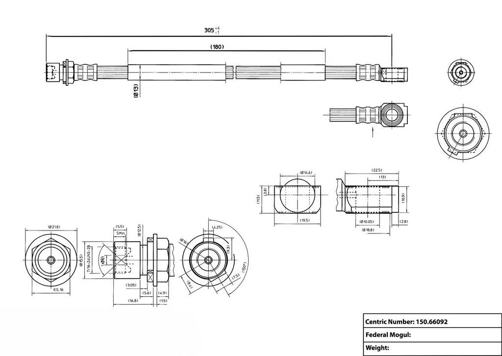 2004, 2003, 2002, 2001, 2000 GMC Jimmy Brake Hydraulic Hose