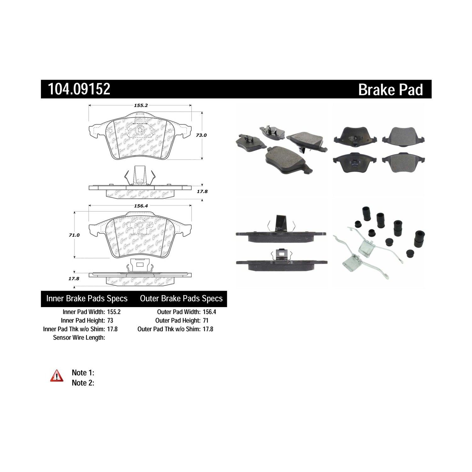 2013, 2012, 2011, 2010, 2009, 2008, 2007 Mazda 3 Disc Brake Pad Set
