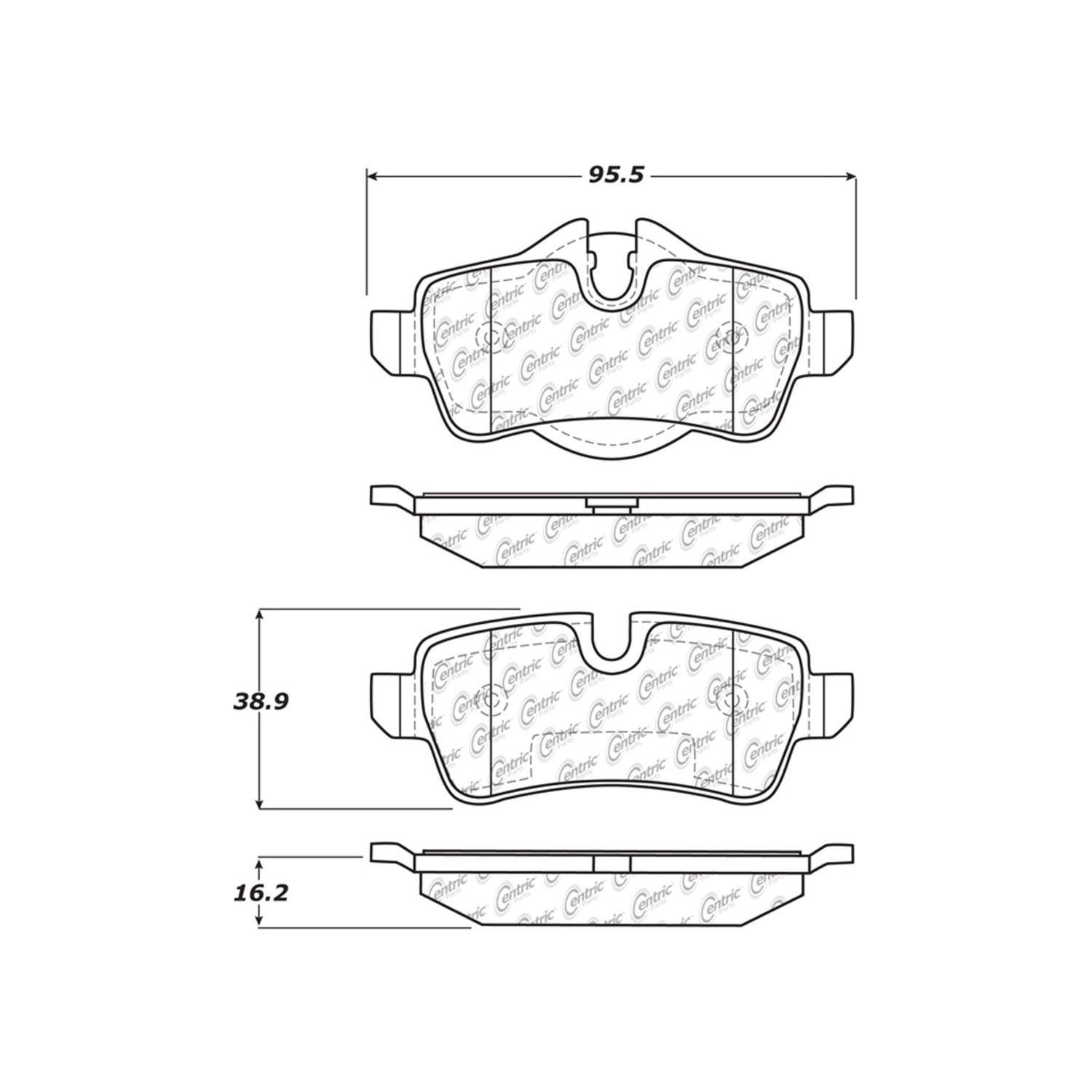 2015, 2014, 2013, 2012, 2011, 2010, 2009, 2008, 2007 Mini Cooper Disc Brake Pad Set