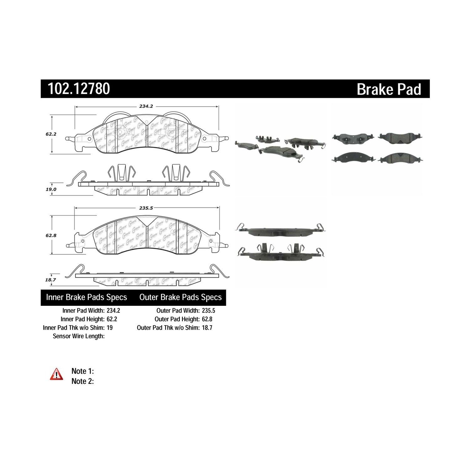 2009, 2008, 2007 Ford Expedition Disc Brake Pad Set