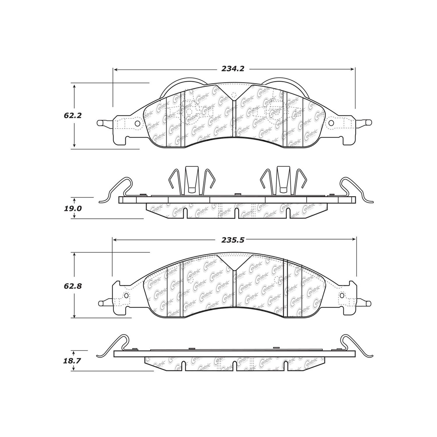2009, 2008, 2007 Ford Expedition Disc Brake Pad Set