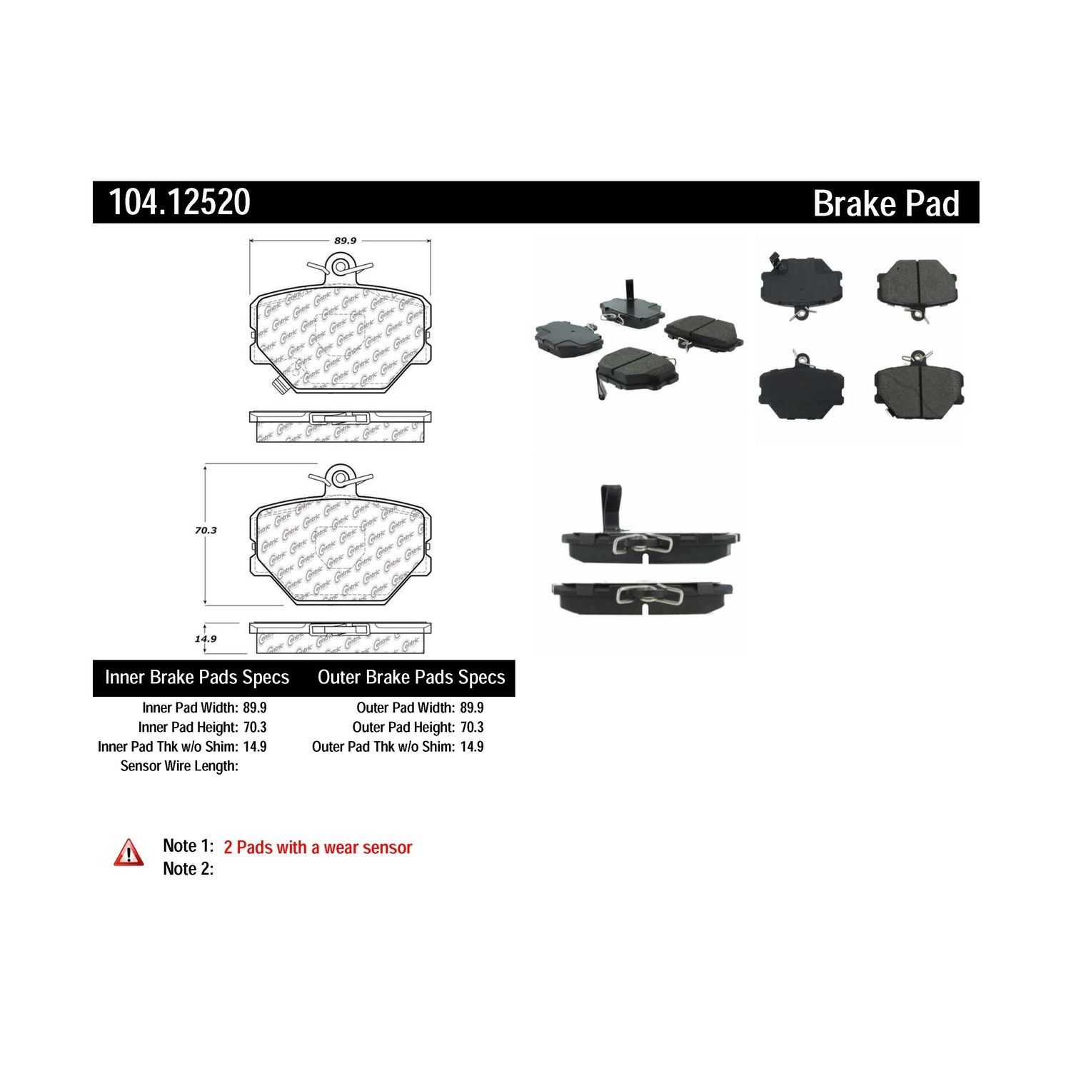 2015, 2014, 2013, 2012, 2011, 2010, 2009, 2008, 2007, 2006, 2005 Smart Fortwo Disc Brake Pad Set