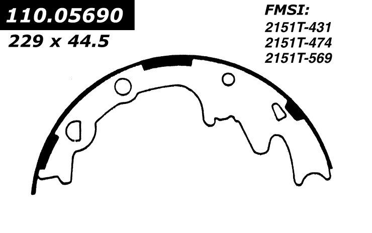 1980, 1979, 1978, 1977, 1976, 1975 Ford Pinto Drum Brake Shoe