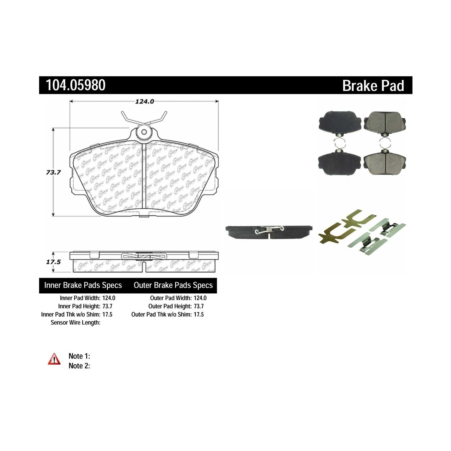 2005, 2004, 2003, 2002, 2001 Mercury Sable Disc Brake Pad Set