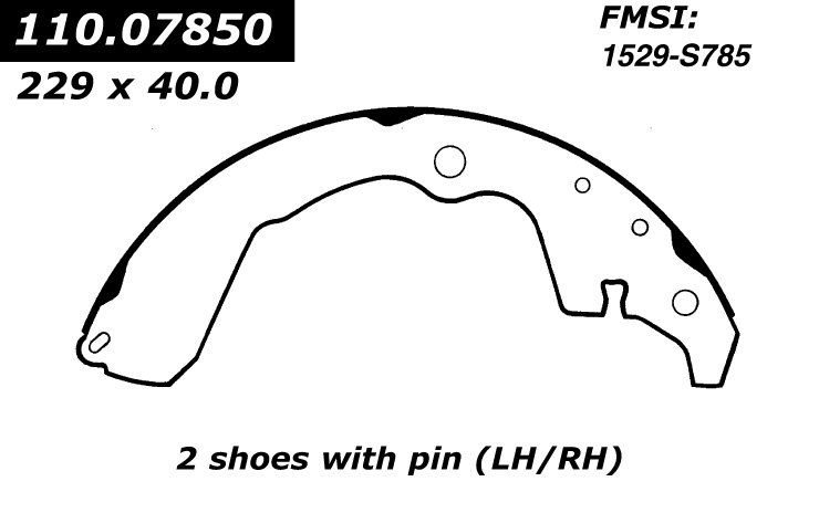 2008, 2007, 2006, 2005, 2004, 2003 Toyota Matrix Drum Brake Shoe