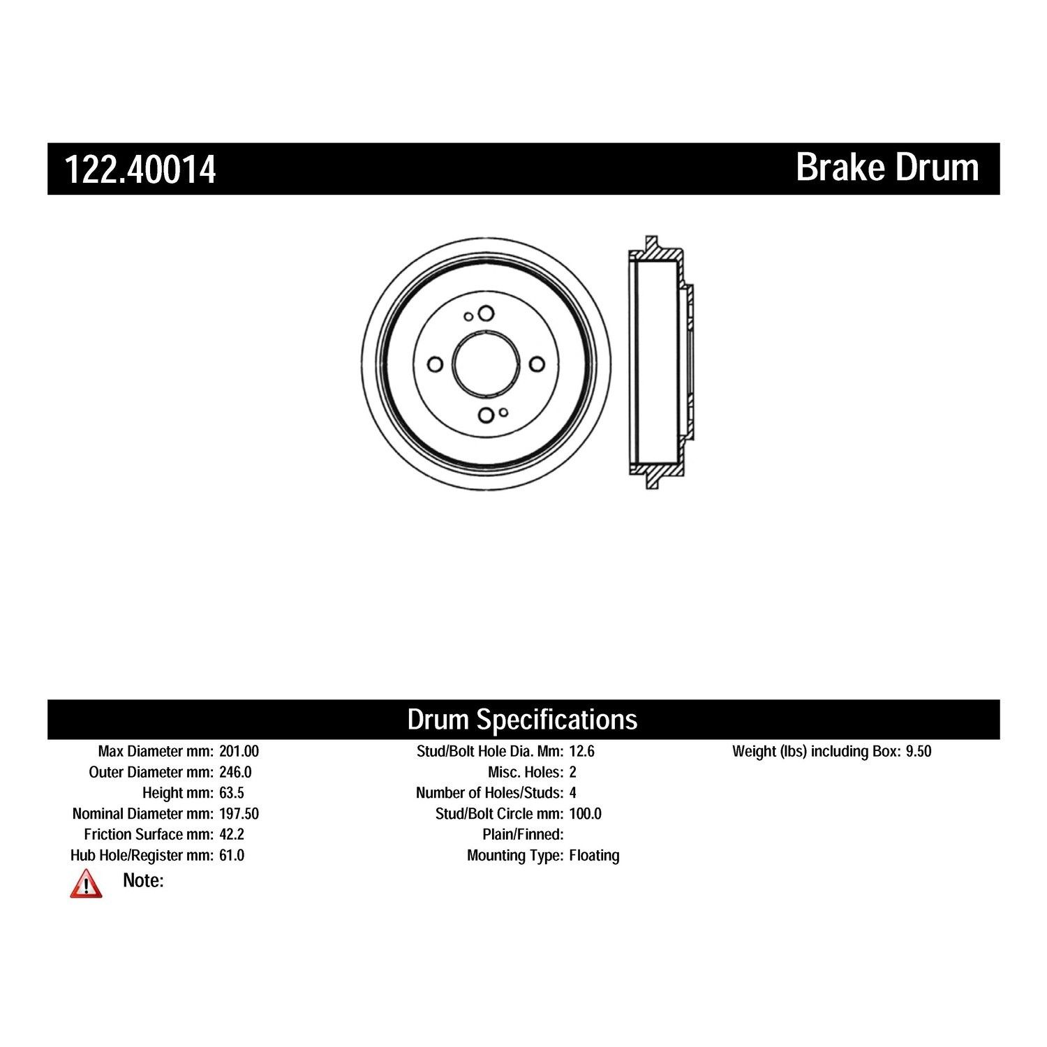 2014, 2013, 2012, 2011, 2010 Honda Insight Brake Drum
