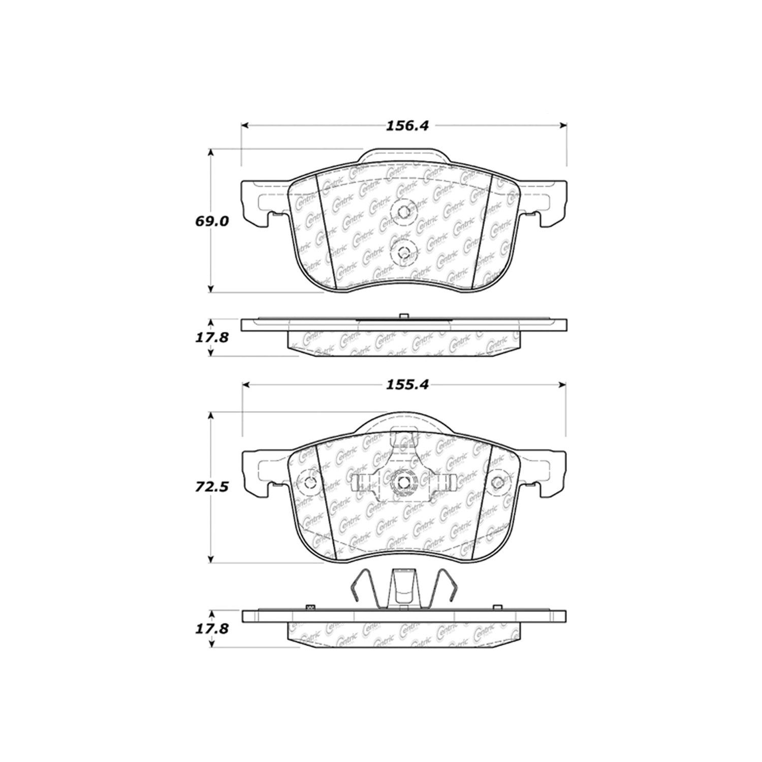2006, 2005, 2004, 2003, 2002, 2001, 2000, 1999 Volvo S80 Disc Brake Pad Set