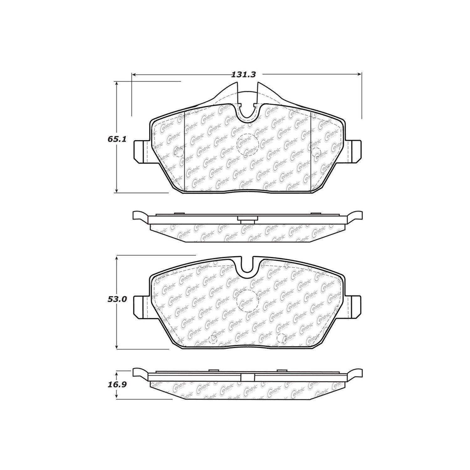 2015, 2014, 2013, 2012, 2011, 2010, 2009, 2008, 2007 Mini Cooper Disc Brake Pad Set