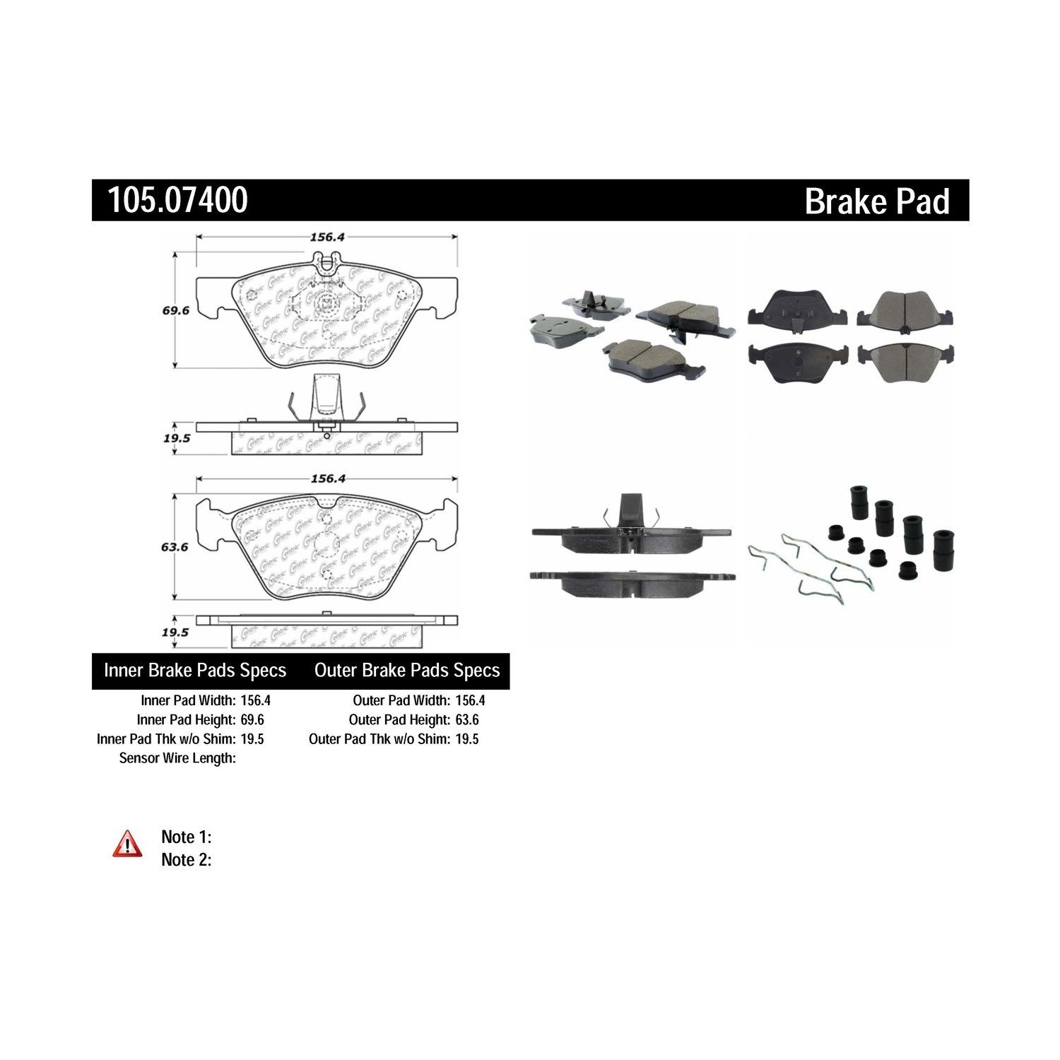 2008, 2007, 2006, 2005, 2004 Chrysler Crossfire 2004-2008 Mercedes-Benz CLK320 Disc Brake Pad Set