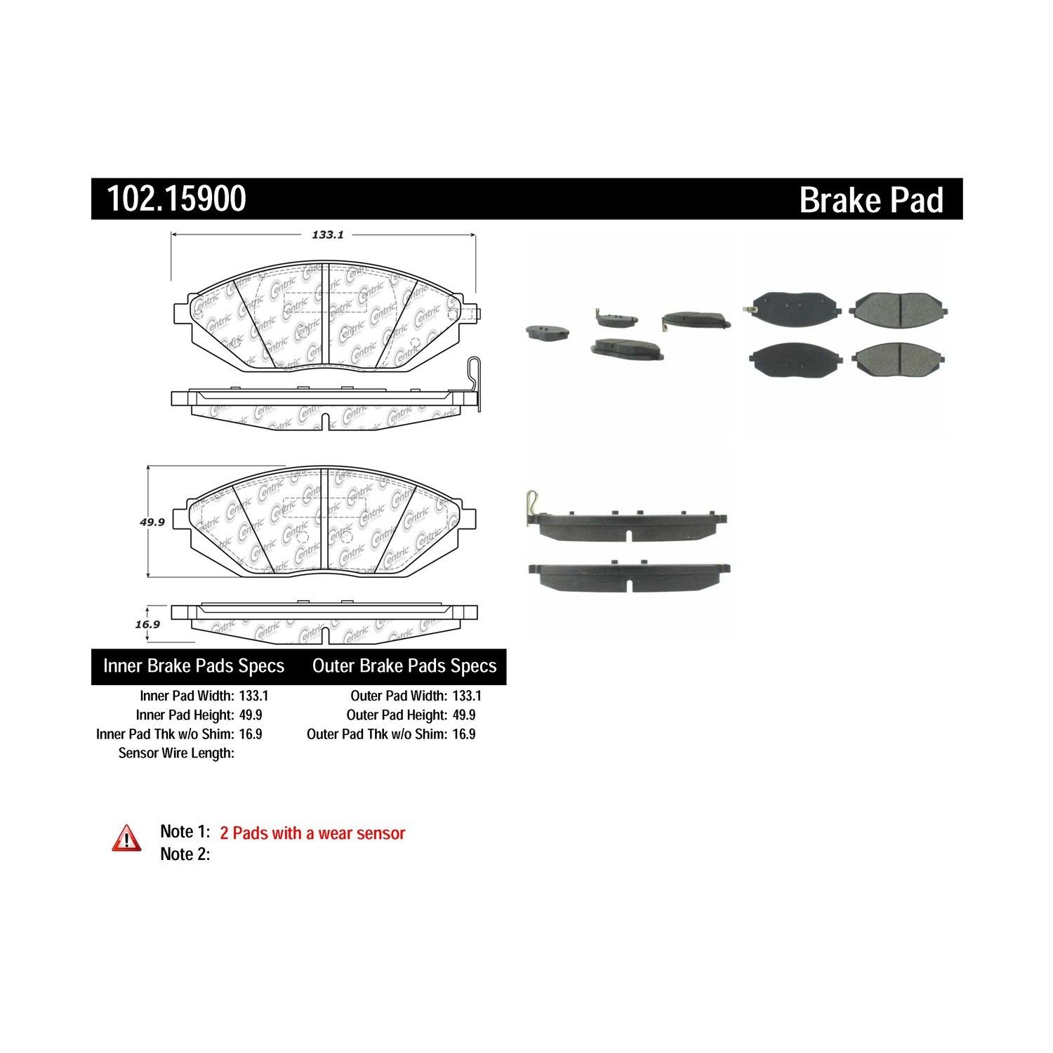 2016, 2015, 2014, 2013, 2012, 2011 Chevrolet Spark Disc Brake Pad Set