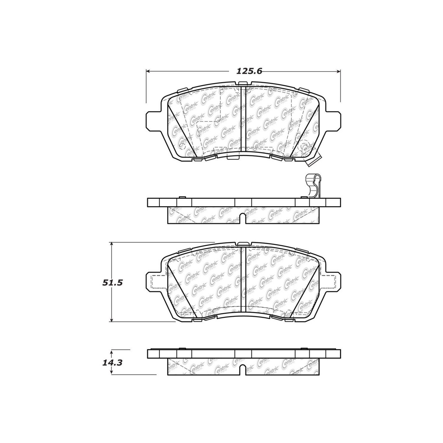 2015, 2014, 2013, 2012, 2011 Mazda 2 Disc Brake Pad Set