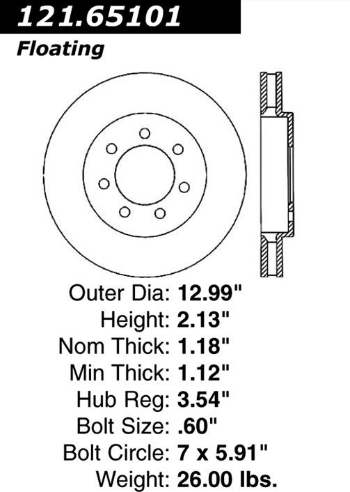 2008, 2007, 2006, 2005, 2004 Ford F-150 Disc Brake Rotor