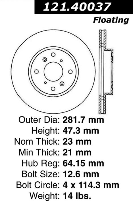1999, 1998 Acura CL Disc Brake Rotor
