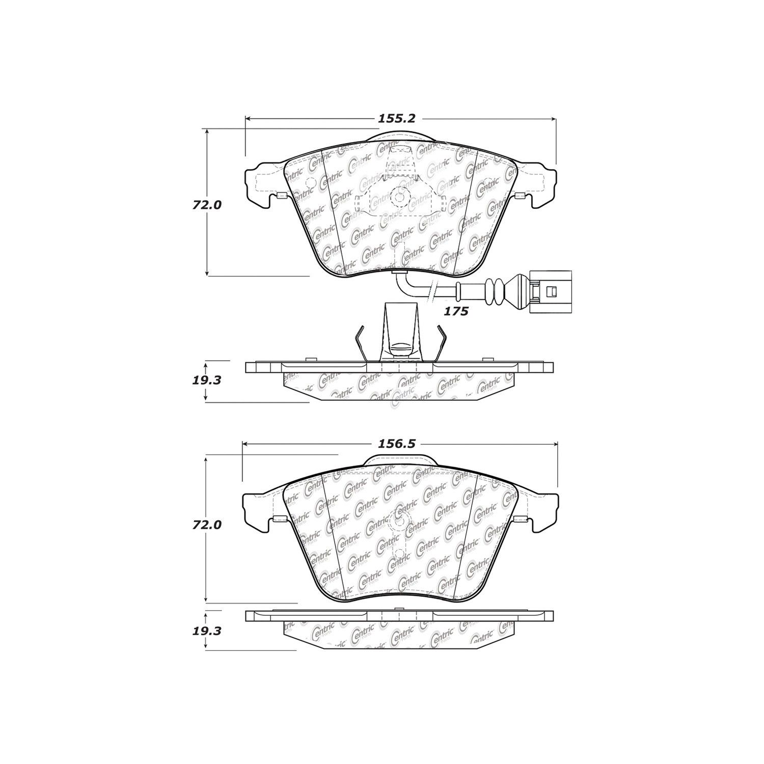 2012, 2011, 2010, 2009, 2008 Audi S3 Disc Brake Pad Set