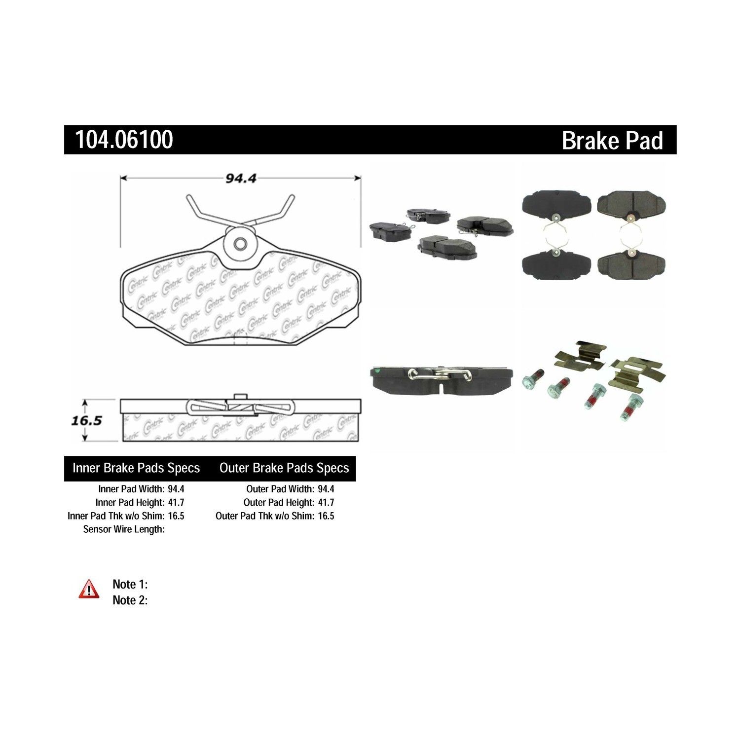 2005, 2004, 2003, 2002, 2001, 2000, 1999, 1998, 1997, 1996, 1995, 1994, 1993 Mercury Sable Disc Brake Pad Set