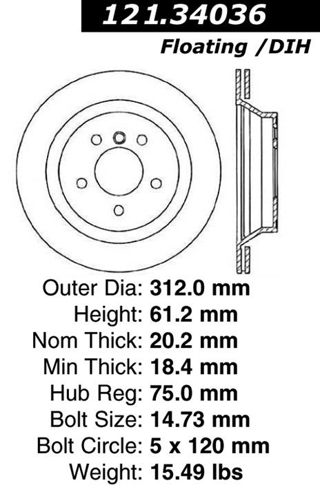 1999, 1998, 1997, 1996, 1995, 1994 BMW M3 Disc Brake Rotor