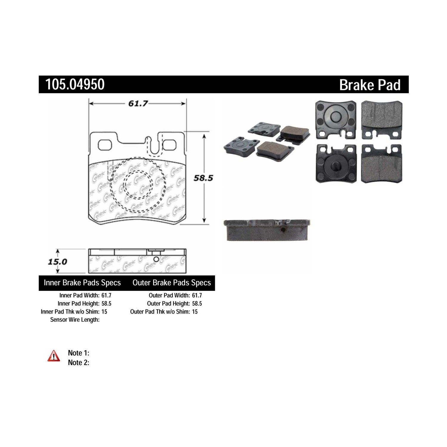 1996, 1995, 1994 Saab 900 1994-1996 Mercedes-Benz 300CE Disc Brake Pad Set
