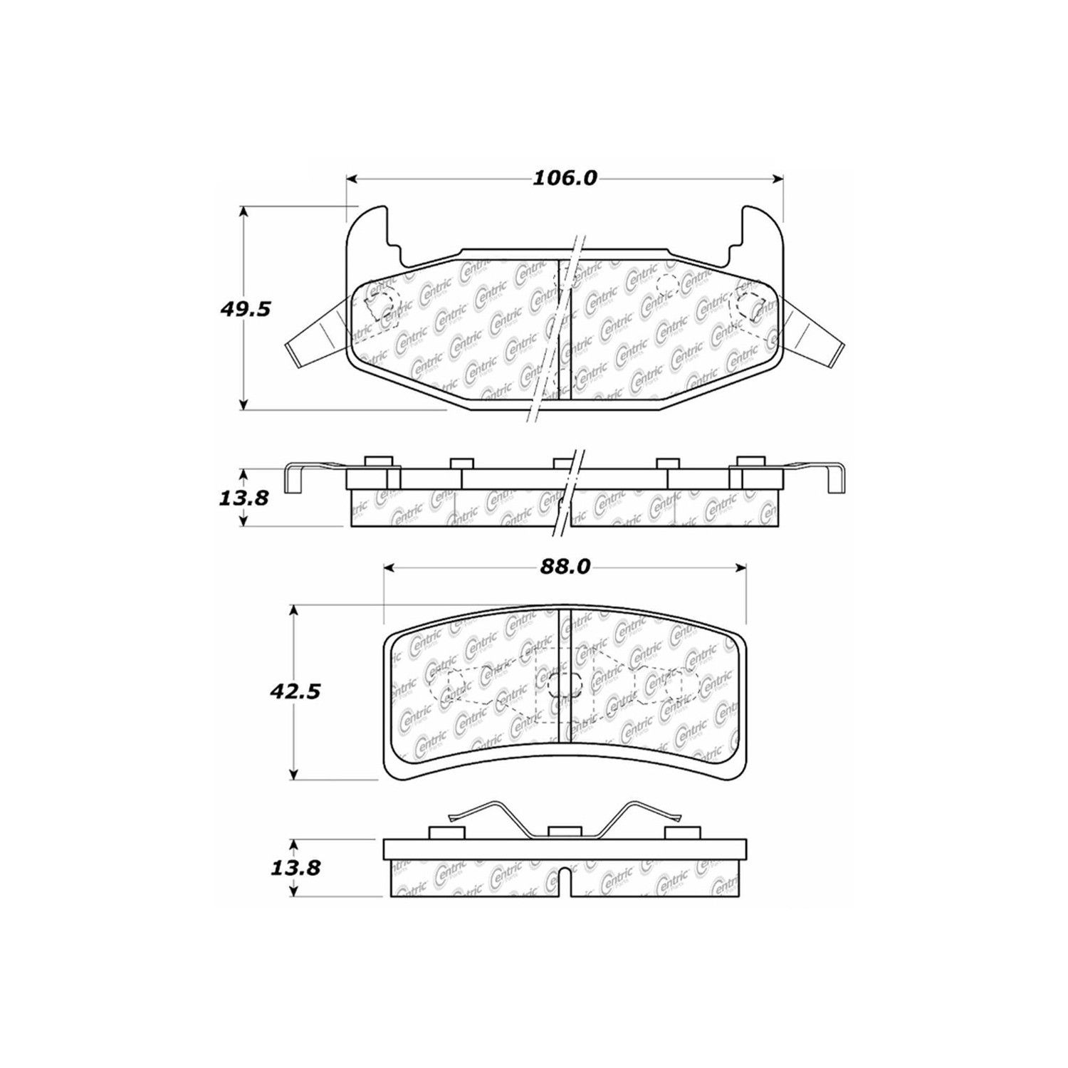 1993, 1992, 1991, 1990, 1989, 1988 Pontiac Grand Prix Disc Brake Pad Set
