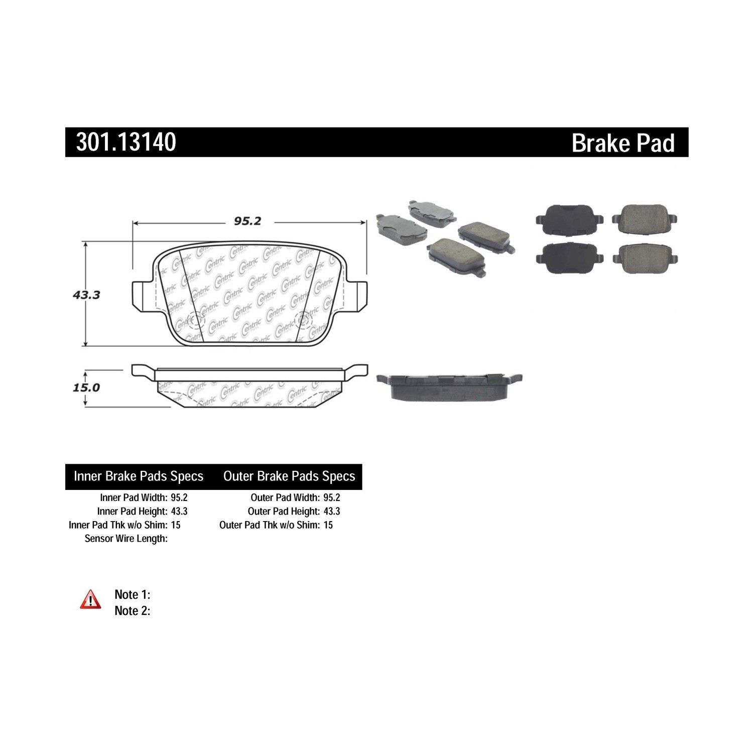 2011, 2010, 2009, 2008, 2007 Volvo S80 Disc Brake Pad Set