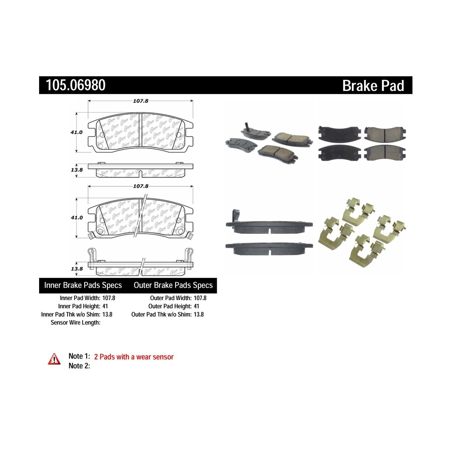 2005, 2004, 2003, 2002, 2001 Pontiac Aztek Disc Brake Pad Set