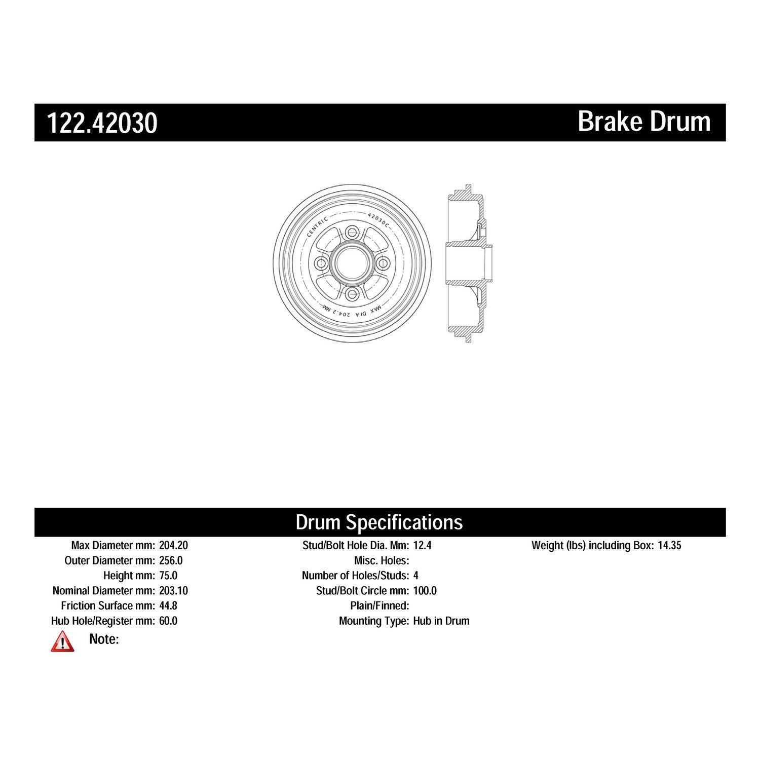 2019, 2018, 2017, 2016, 2015, 2014 Nissan Versa Note Brake Drum