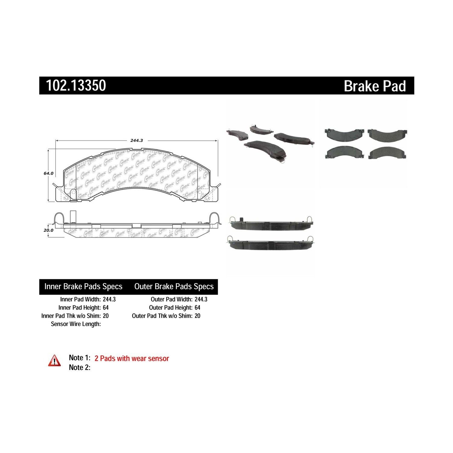 2022, 2021, 2020, 2019, 2018, 2017, 2016, 2015, 2014, 2013, 2012, 2011 Ram 4500 4500 Disc Brake Pad Set