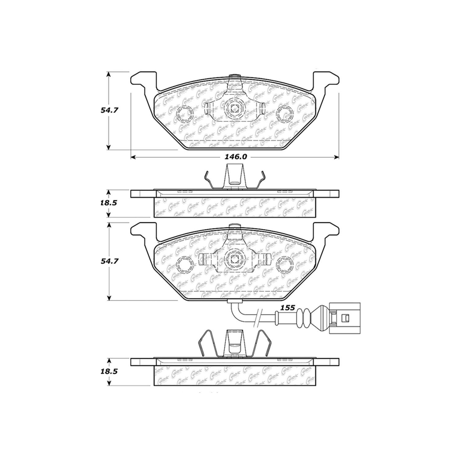 2004, 2003, 2002, 2001, 2000, 1999, 1998 Audi A3 Disc Brake Pad Set