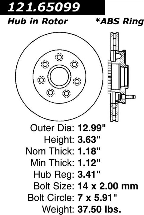 2008, 2007, 2006, 2005, 2004 Ford F-150 Disc Brake Rotor and Hub Assembly