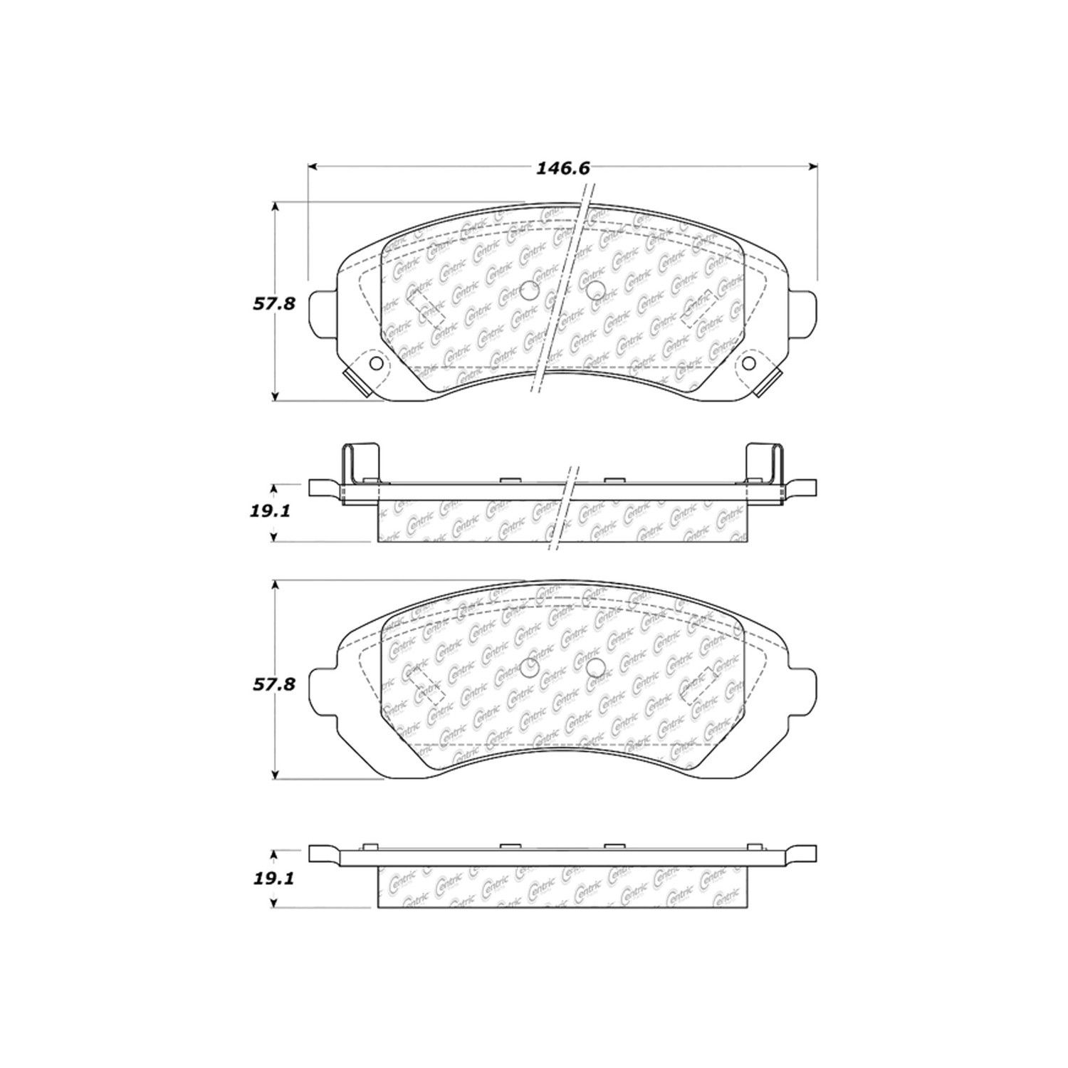 2005, 2004, 2003, 2002, 2001 Pontiac Aztek Disc Brake Pad Set