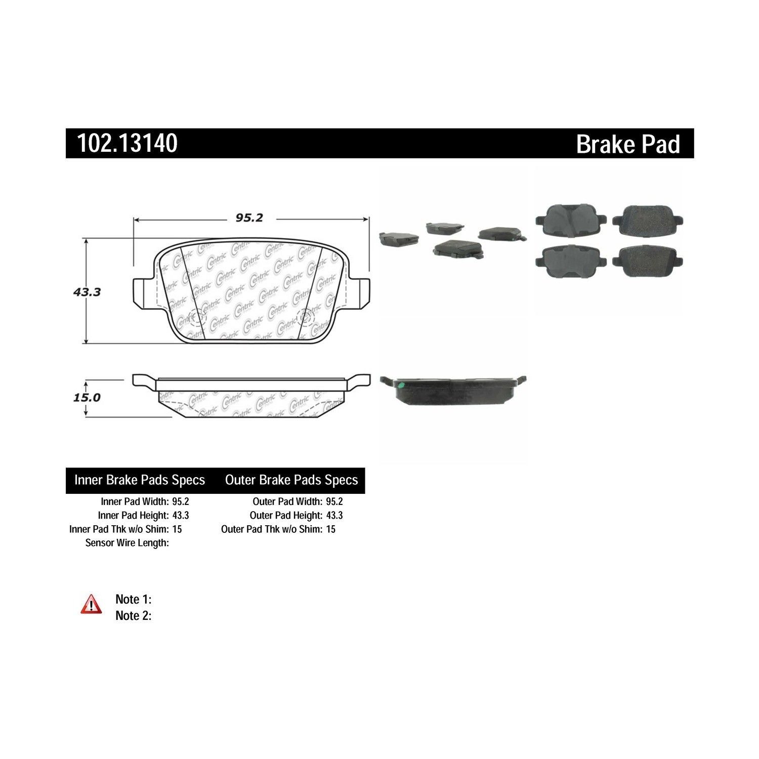 2011, 2010, 2009, 2008, 2007 Volvo S80 Disc Brake Pad Set