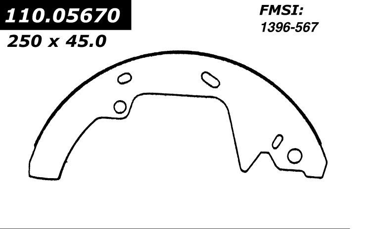 1992, 1991, 1990, 1989, 1988, 1987, 1986 Ford Taurus Drum Brake Shoe