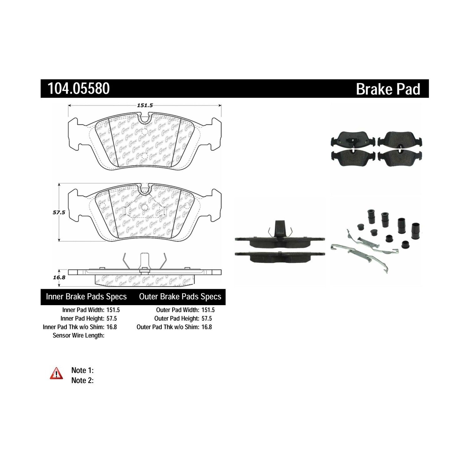 2003-2008 BMW 318i Disc Brake Pad Set Centric