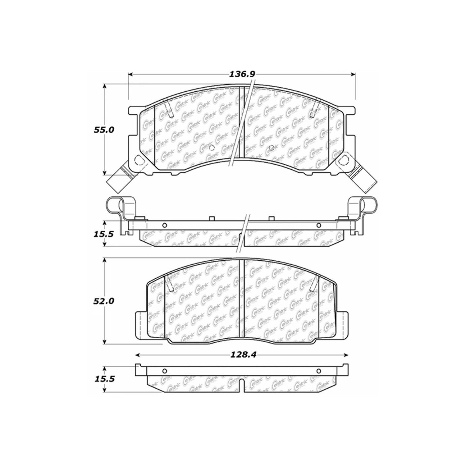 1996, 1995, 1994, 1993, 1992, 1991 Toyota Previa Disc Brake Pad Set
