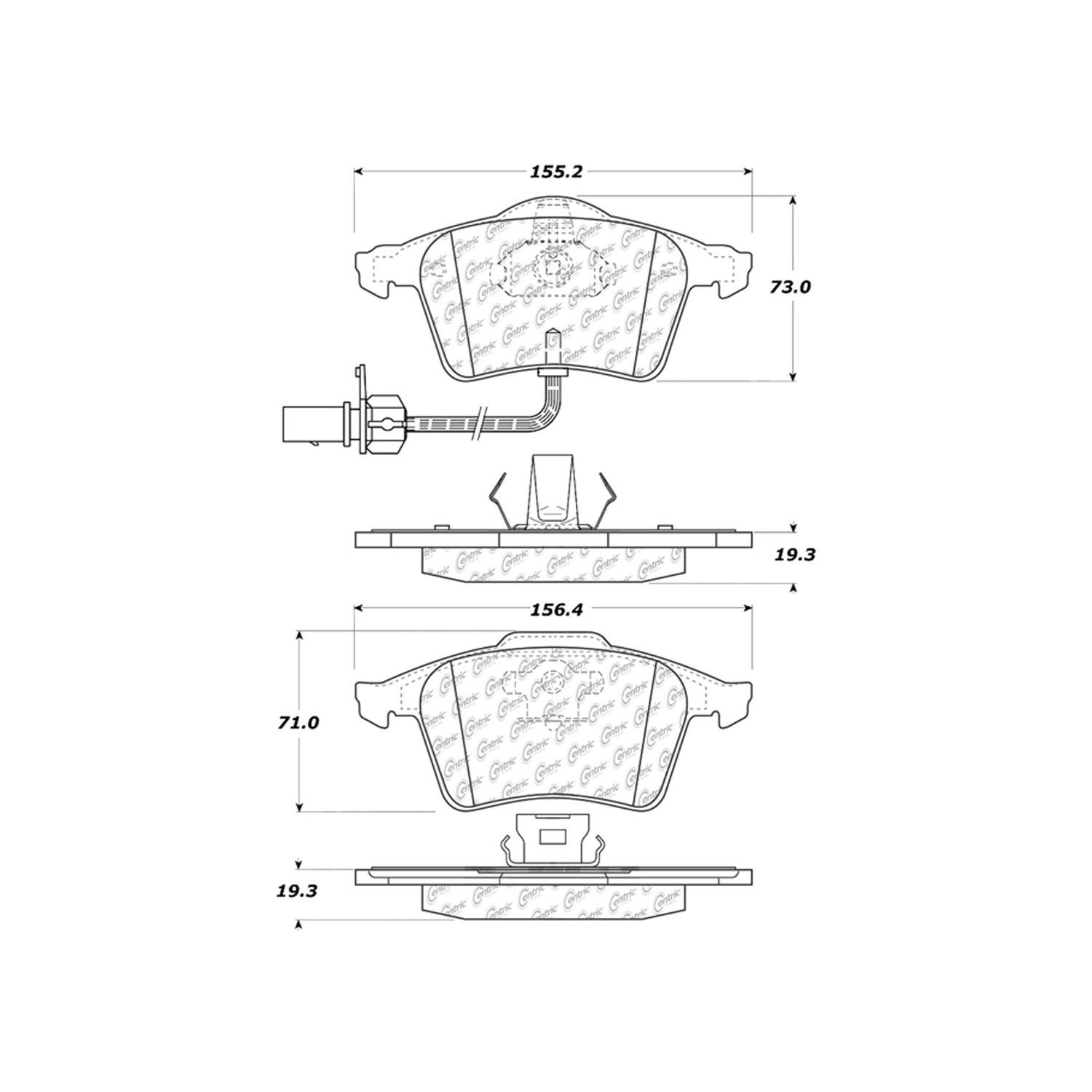 2011, 2010, 2009, 2008, 2007, 2006 Audi A6 Disc Brake Pad Set