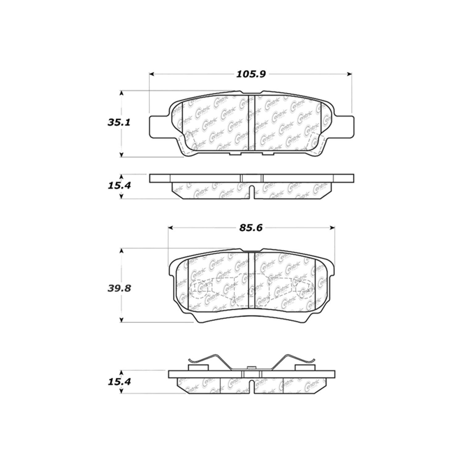 2017, 2016, 2015, 2014, 2013, 2012, 2011, 2010, 2009, 2008, 2007 Jeep Compass Disc Brake Pad Set