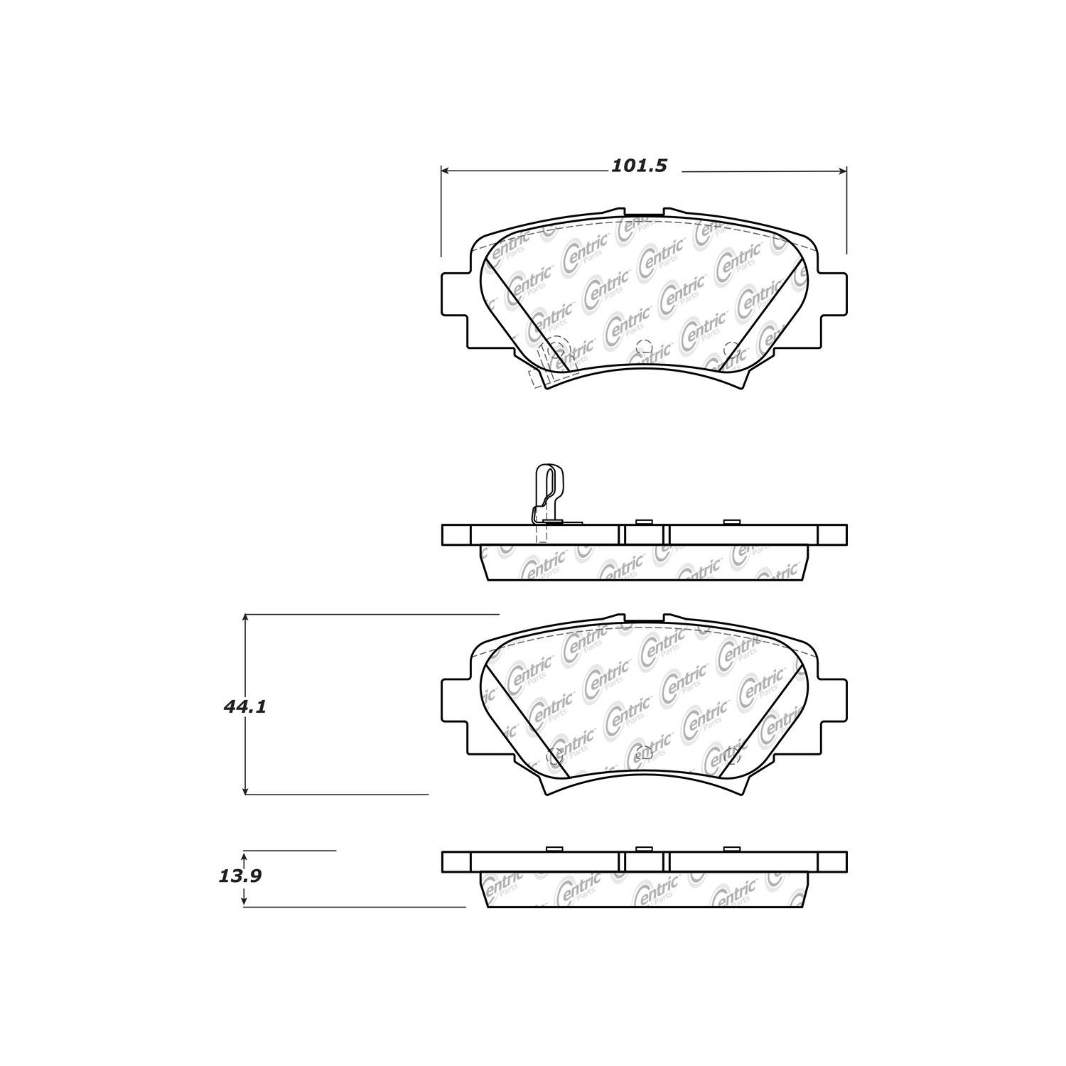 2018, 2017, 2016, 2015, 2014 Mazda 3 Disc Brake Pad Set