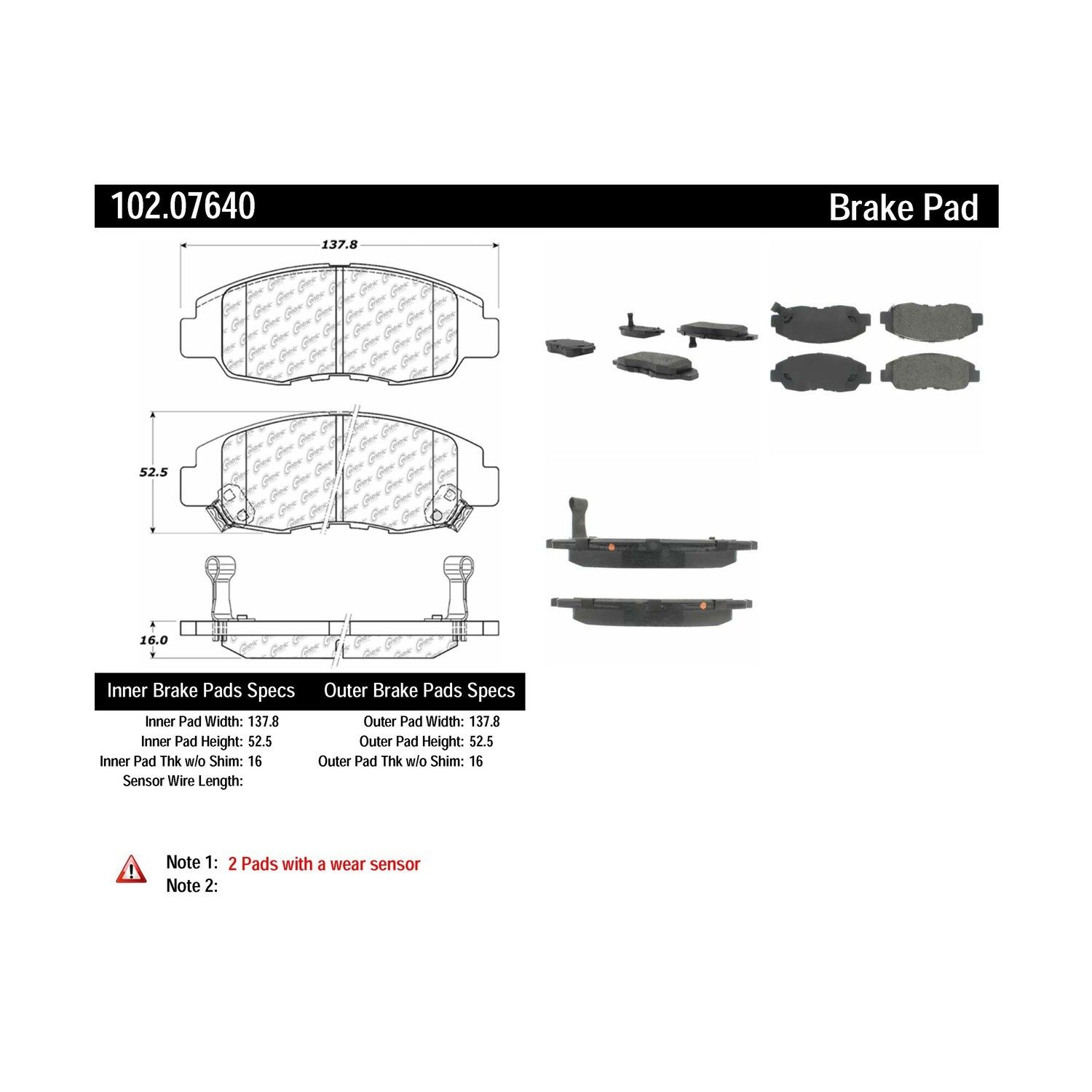 2014, 2013, 2012, 2011, 2010 Honda Insight Disc Brake Pad Set