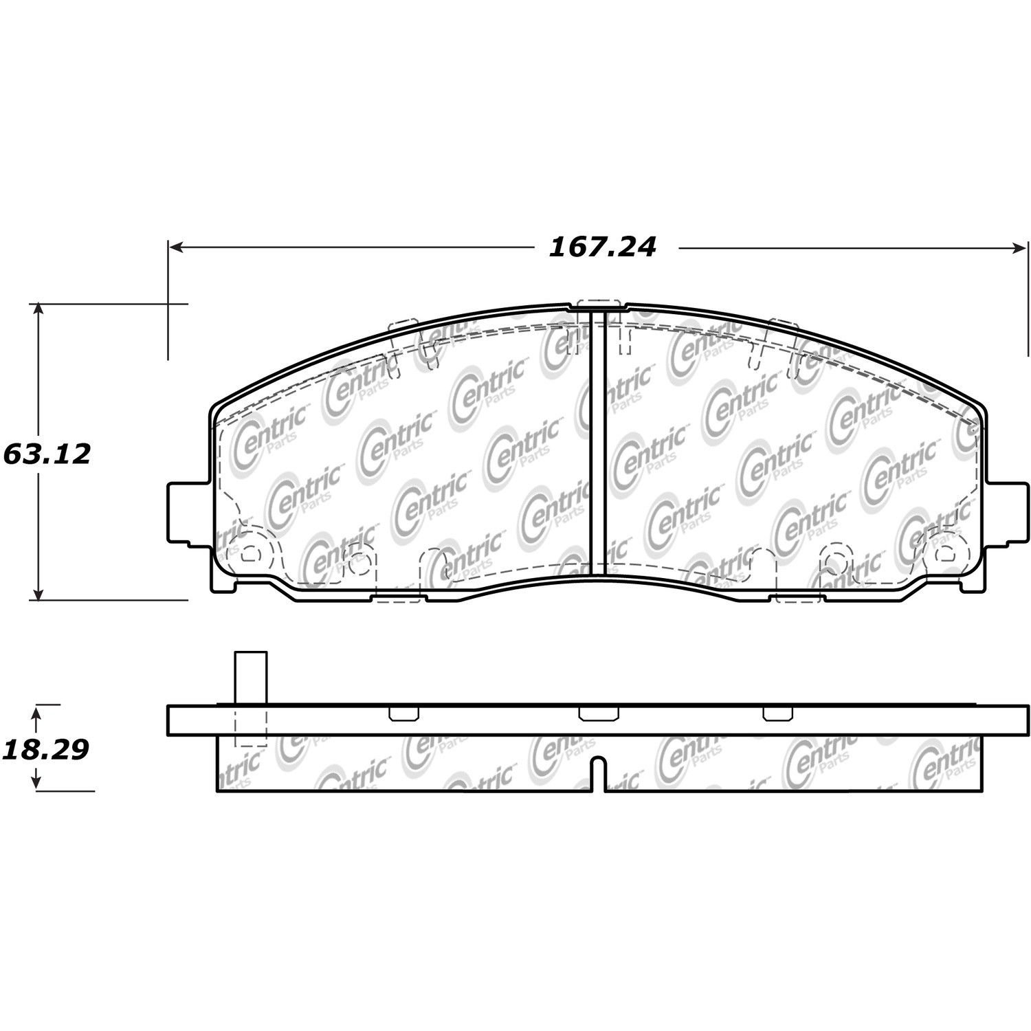 2024, 2023, 2022, 2021, 2020, 2019, 2018, 2017 Chrysler Pacifica & Country Disc Brake Pad Set