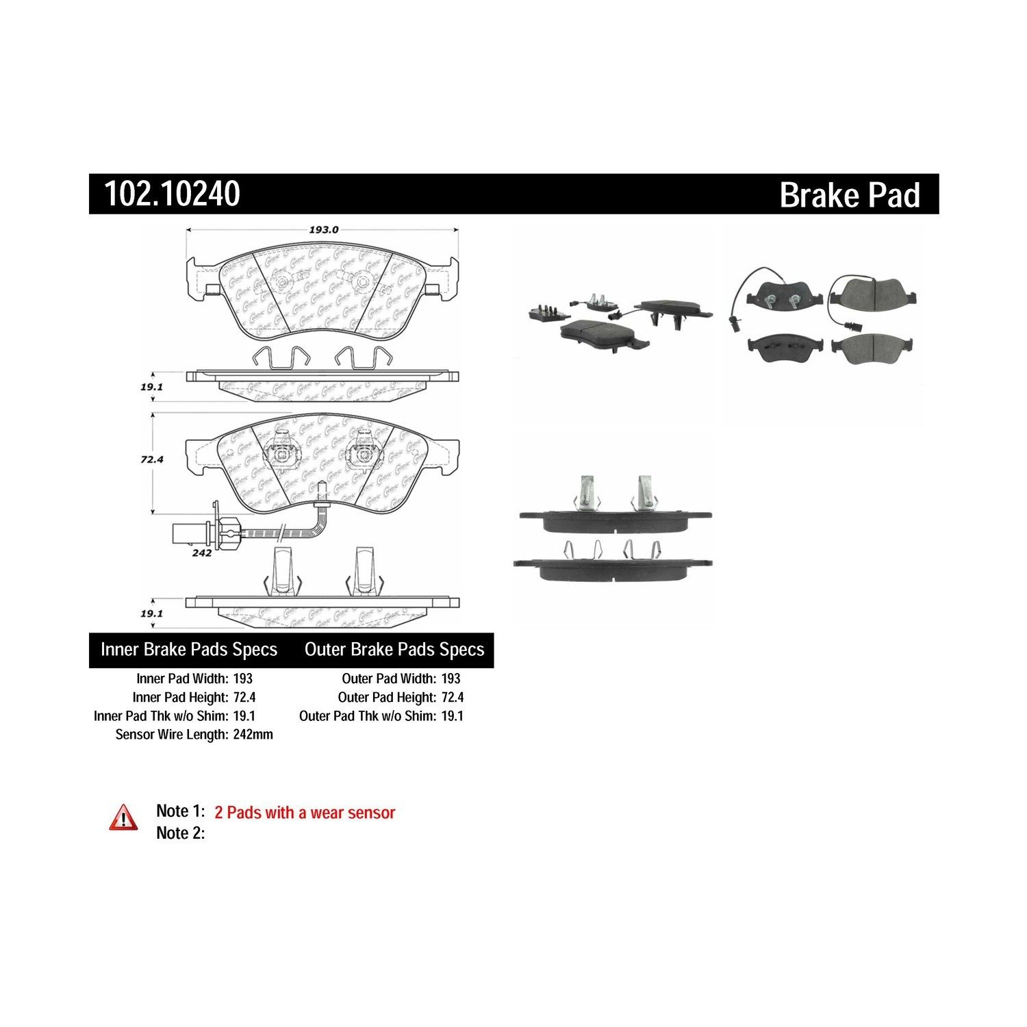 2010, 2009, 2008, 2007 Audi S8 Quattro Disc Brake Pad Set