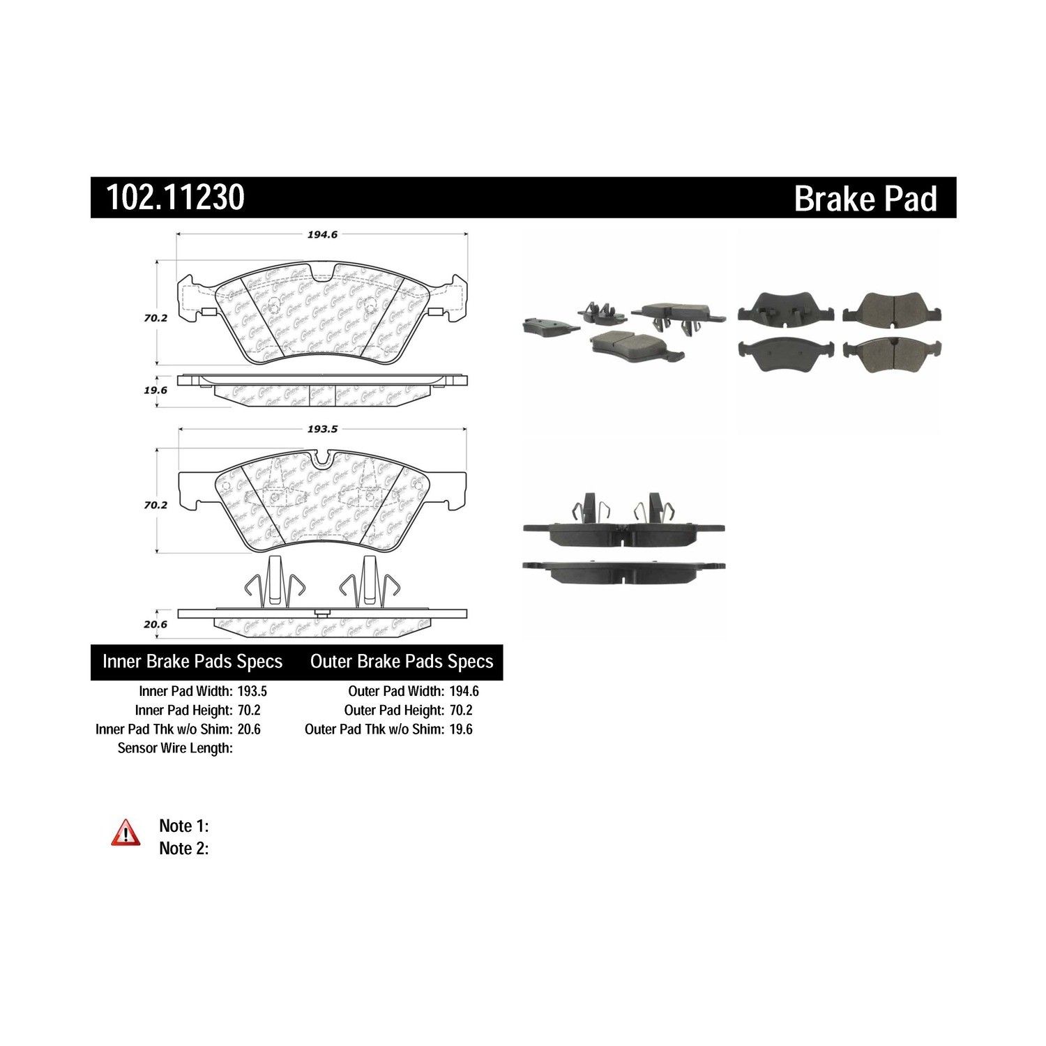 2009, 2008, 2007 Mercedes-Benz ML320 2007-2009 Mercedes-Benz G55 AMG Disc Brake Pad Set