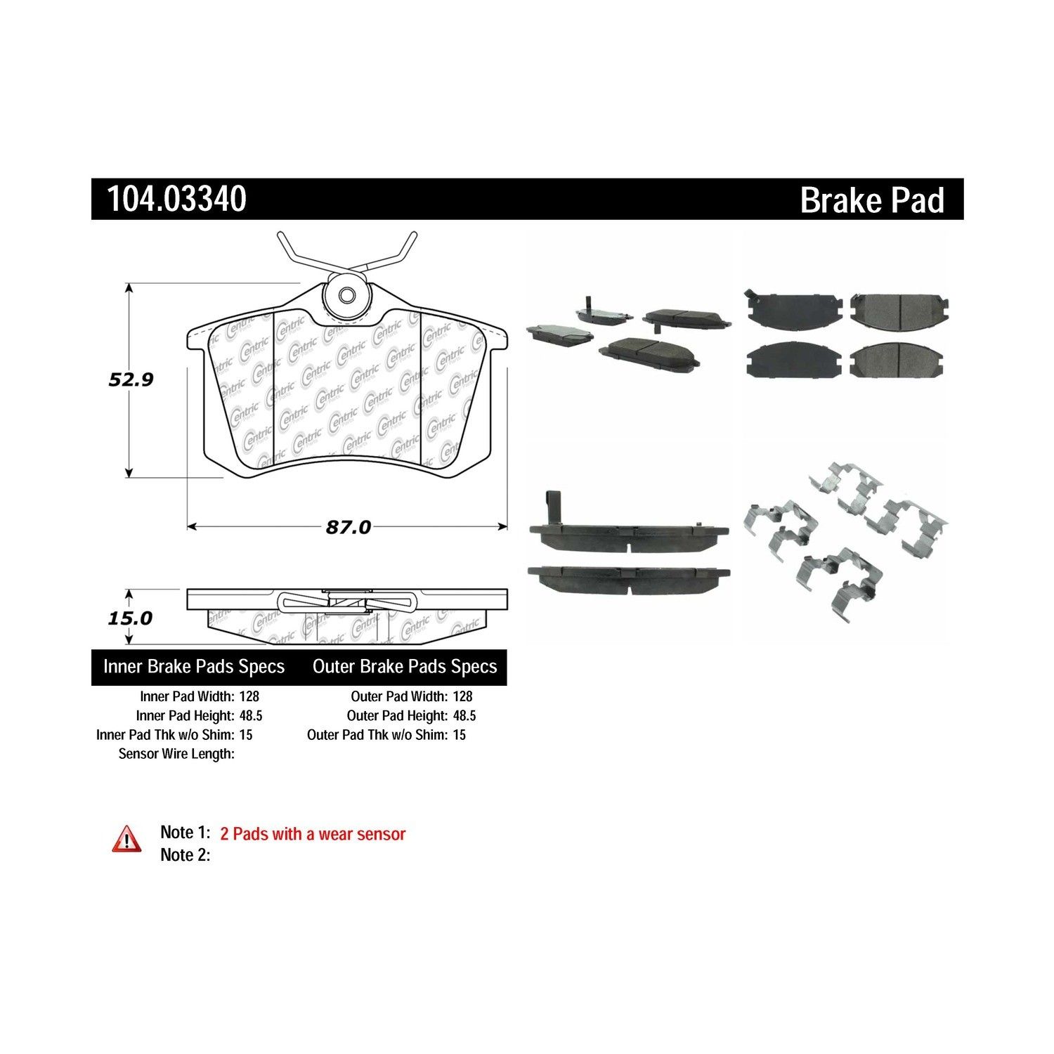 1989, 1988, 1987, 1986 Acura Integra Disc Brake Pad Set