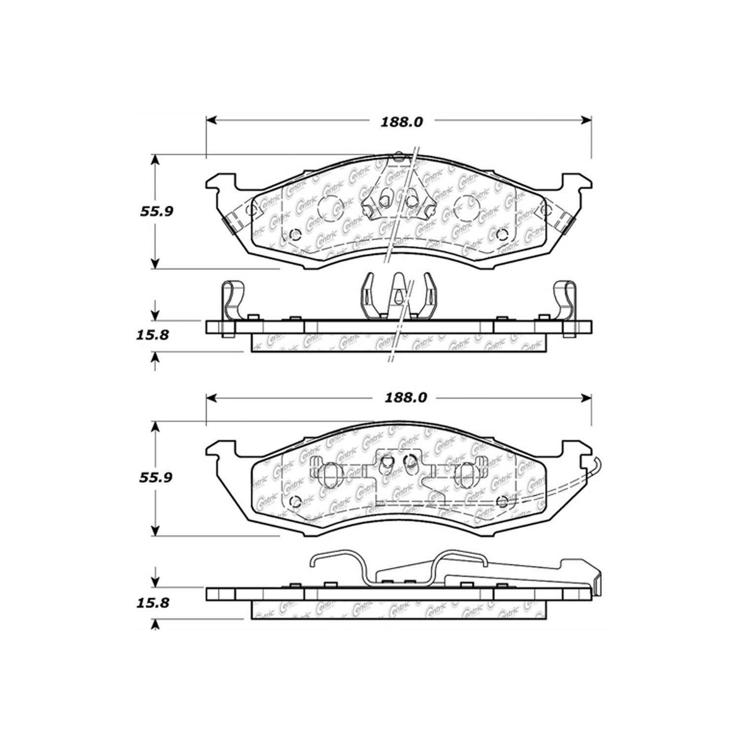 2002, 2001, 2000, 1999, 1998, 1997, 1996, 1995, 1994, 1993 Mercury Villager Disc Brake Pad Set
