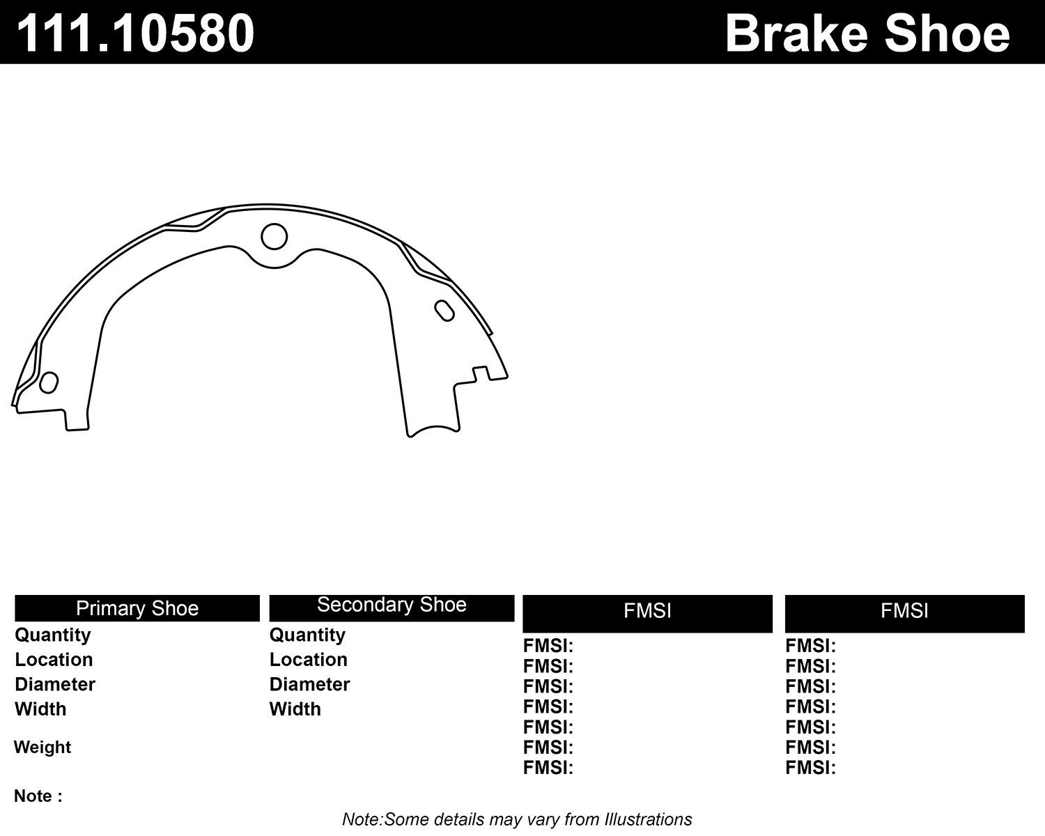 2021, 2020, 2019, 2018, 2017, 2016 Honda Pilot Parking Brake Shoe