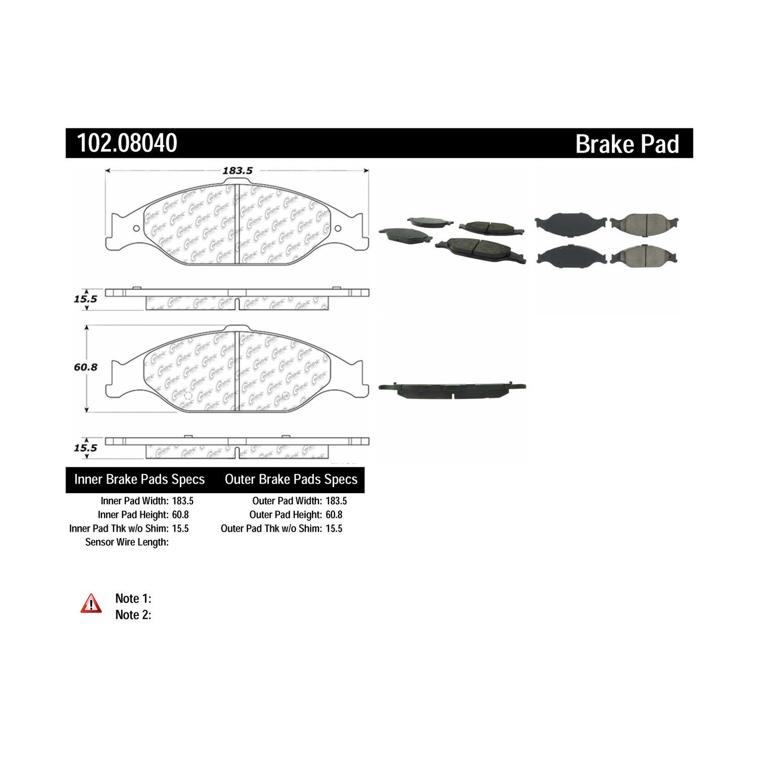 2004, 2003, 2002, 2001, 2000, 1999 Ford Mustang Disc Brake Pad Set