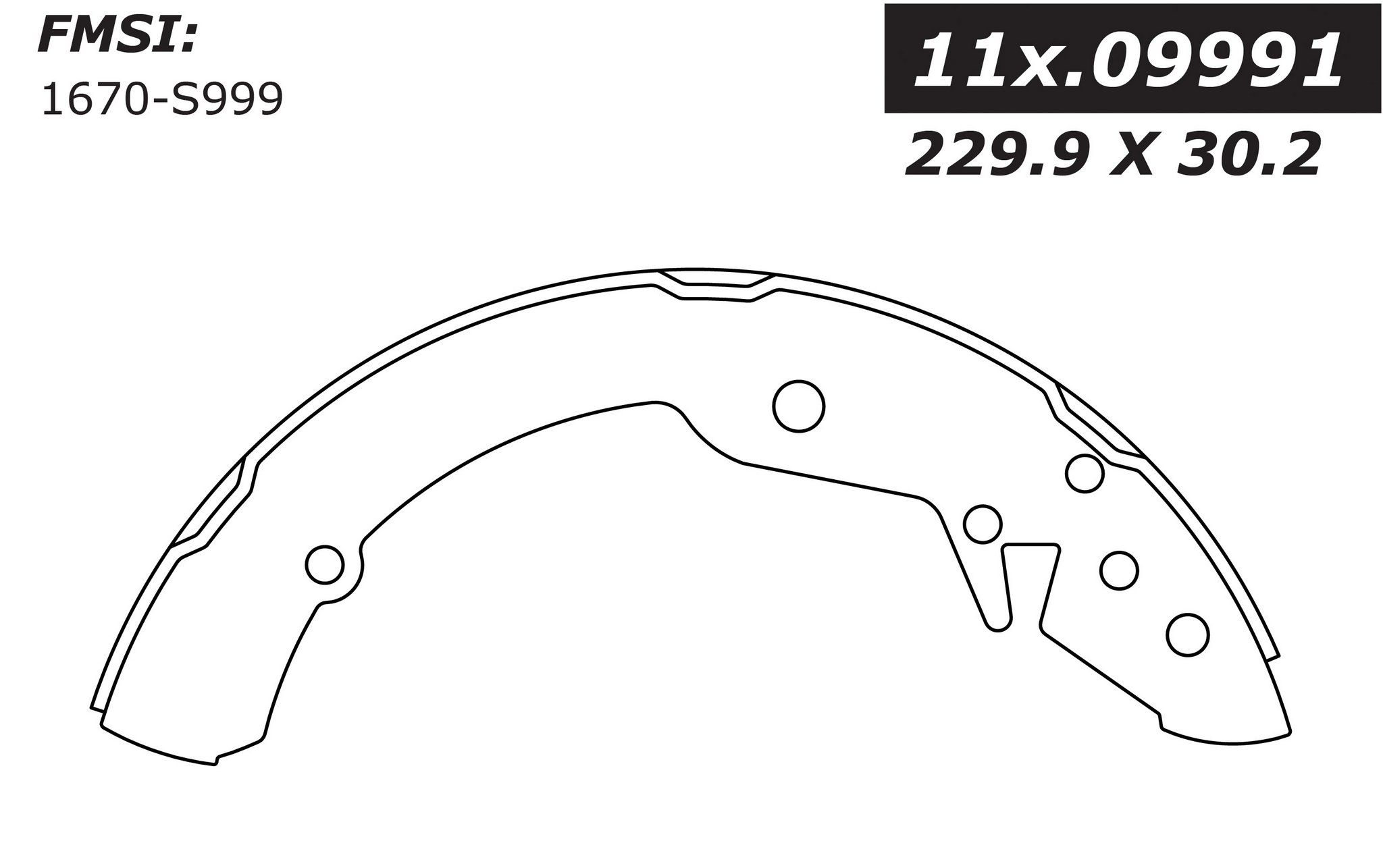 2017, 2016, 2015, 2014, 2013, 2012, 2011, 2010 Volkswagen Saveiro Sedan Drum Brake Shoe