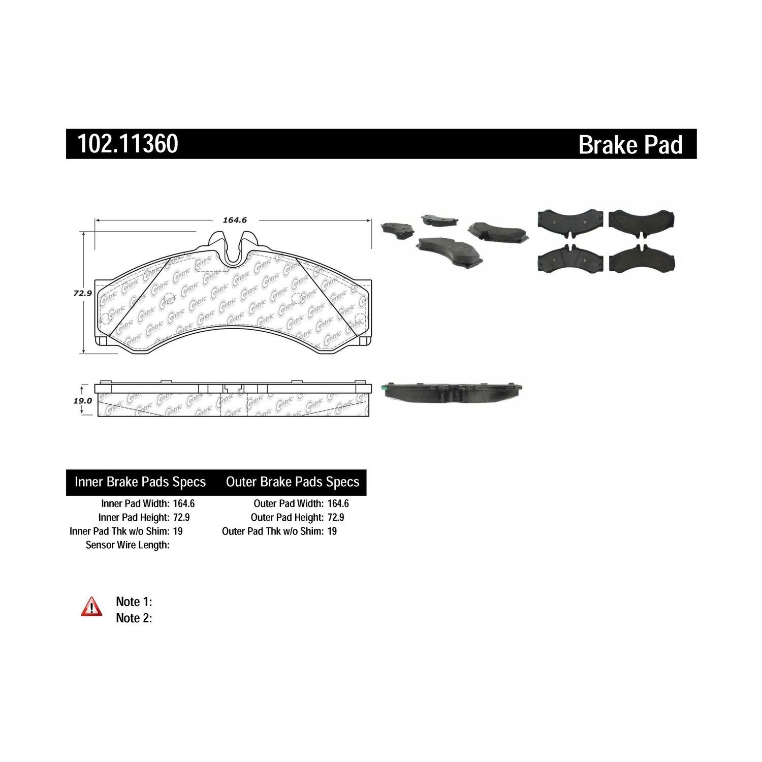 2006, 2005, 2004, 2003, 2002 Freightliner Sprinter 2500 2500 Disc Brake Pad Set