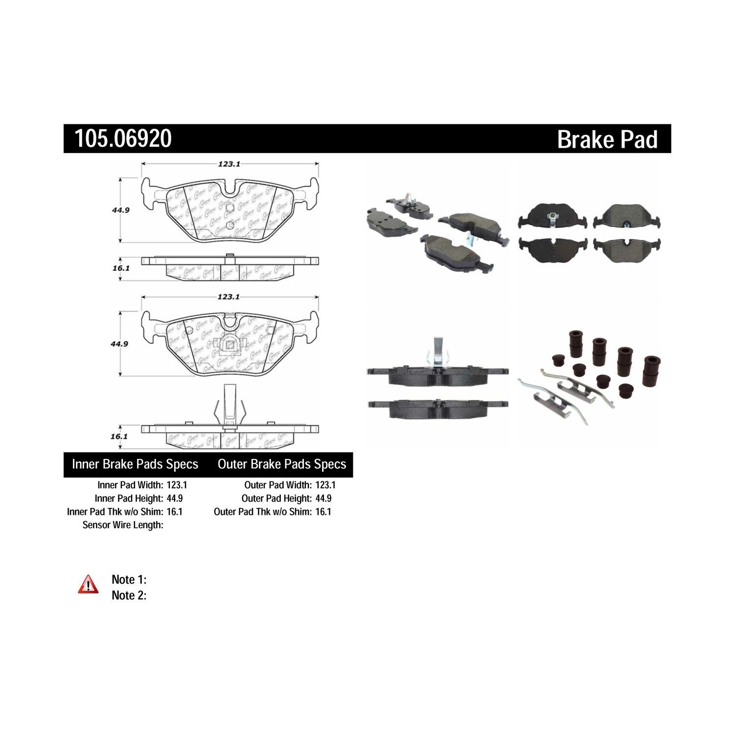 2003-2008 BMW 318i Disc Brake Pad Set Centric