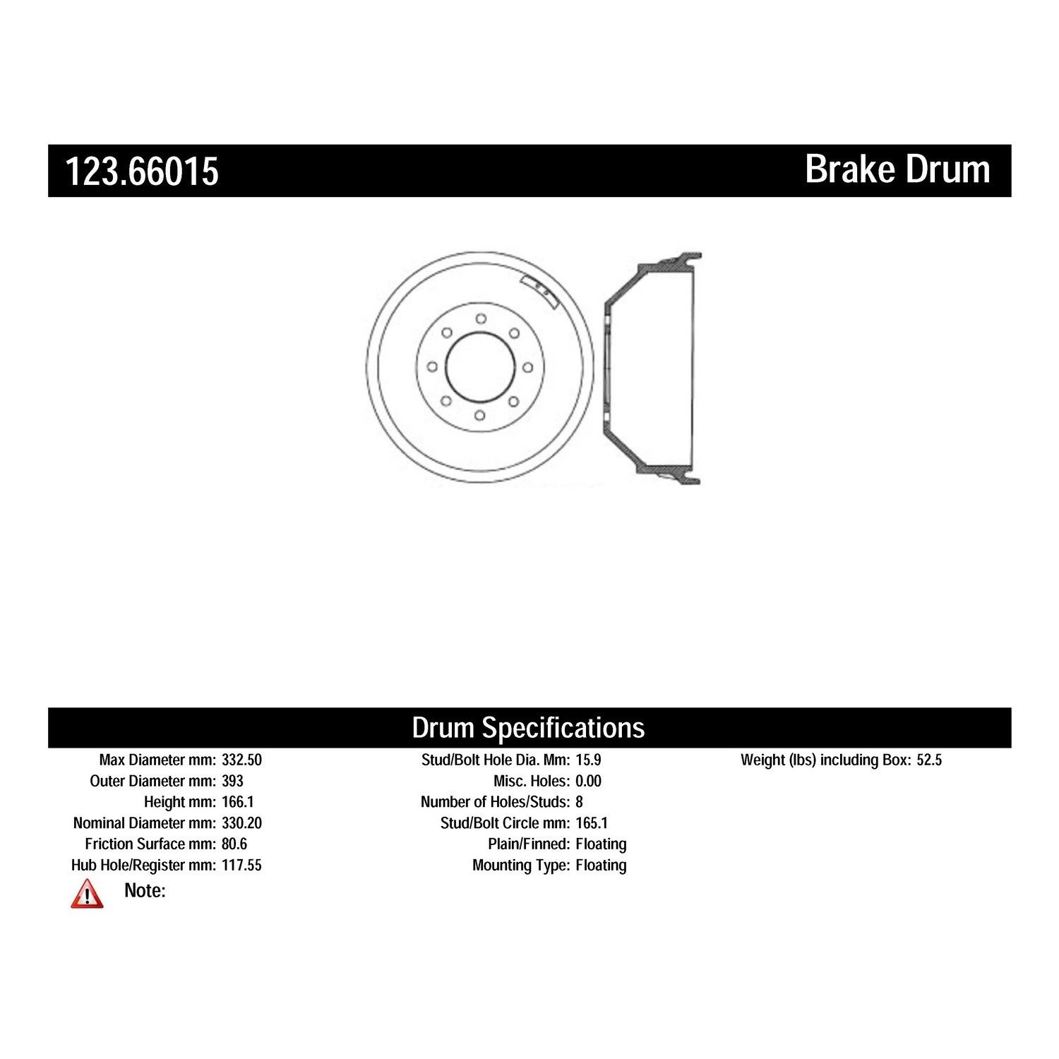 1989, 1988, 1987, 1986, 1985, 1984, 1983, 1982, 1981 GMC P2500 Suburban Brake Drum